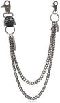 PINKPIN Wallet Chain Biker Punk Bullet Key Chains Hip Hop Skull Pant Chain Heavy Waist Chain for Men’s Pants Jean Belt