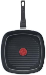 Tefal B55540 Easy Cook and Clean Grill Pan 26 x 26 cm | Non-Stick Coating | Safe | Thermal Signal | Stable Base | Ideal Shape | Healthy Cooking | Black