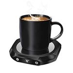 Mug Warmer,MQUPIN Coffee Warmer for Desk with 3 Temperature Settings (55℃/65℃/75℃), Cup Warmer for Tea, Milk with 1-9H Auto-off, Coffee, Tea and Milk Warmer for Office Home Desk Use