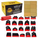 Dura-Gold 20-Piece Contoured Profile 5" Hand Sanding Block Set with 40 Sheet Hook & Loop Sandpaper Kit - Interchangeable Assorted Convex & Concave Shapes - Sand Wood Woodworking Furniture, Auto Paint