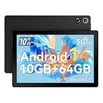 Ainmel 10 inch Tablet, Tablets Android 14 8GB RAM 64GB ROM,1TB TF Card Expand, 1280 * 800 Full HD Tablet with Octa-Core Processor, 5000mAh Battery, 8MP & 5MP Dual Camera Face ID (Black)