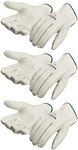 J. J. Keller SAFEGEAR 3-pk. Large Cowhide Leather Driver Gloves with Keystone Thumb - 3 Pairs of Work Gloves