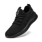 FUJEAK Women Walking Shoes Fashion Sneakers Athletic Casual Road Running Breathable WorkoutGym Tennis Lace Up Comfortable Lightweight Shoes black