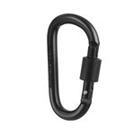 RIANZ All New Imported Aluminum Carabiner D-Ring/Clip/Hook/Keychain/Screw Locking, Black