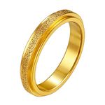 Men's Sandblast Finish Worry Ring Stainless Steel 4MM Fidget Band Rings Fashion Jewelry