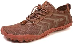 UBFEN Water Shoes Aqua Swim Shoes Mens Womens Beach Sports Quick Dry Barefoot for Boating Fishing Diving Surfing Brown Color Size US 6 Women 5 Men