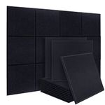 DEKIRU New 12 Pack Acoustic Foam Panels, 12 X 12 X 0.4 Inches Soundproofing Insulation Absorption Panel High Density Bevled Edge Sound Panels, Acoustic Treatment Used in Home&Offices Wall Decoration