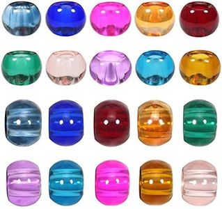 TOAOB 50pcs 10 Colors Glass European Beads Big Hole Beads Murano Charms 14.5x10mm for DIY Craft Jewelry Making