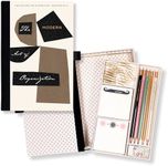 AMÉLIN ARCHIVE Tackle Box with Desk Supplies, Stationery Set with 5 Pencils, Eraser, 2 Sticky Note Pads, & Paper Clips, Moderne