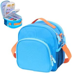 Hautton Travel Case Compatible with YOTO Mini, Carrying Case Portable Storage Bag for Audio Music Player, Headphones, Audio Cards and Accessories, Gift for Kids -Blue