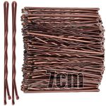 Mbsomnus 7cm Hair Grips 50pcs - Brown Hair Pins, Long Bobby Pins, Waved Kirby Grips - Essential Hair Accessories for Women & Girls, Ideal for All Types of Hair