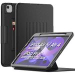 Wgdttve Case for iPad Air 5th/4th Generation & Pro 11 [2022/2021/2020/2018], Shockproof Leather Case with Auto Sleep/Wake Smart Cover Multi-Angle Magnetic Stand, Pencil Holder & Card Slot, Black