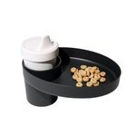 My Travel Tray Oval, USA Made. Extend Your Current Cup Holder to Hold a Cup Plus A Tray for Snacks, Toys and Accessories. Use in a Car Seat, Booster, Stroller, Golf Cart, Outdoor Chair. Pirate Black