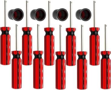 Amcarker 10 Pcs 6523339 Valve Core Removal Tool w/4 Tire Valve dust Cap Automotive Car Motorcycle Truck Bike Screwdriver Valve Stem Core Remover Tire Repair Install Tool (10)