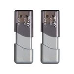 PNY 256GB Turbo Attaché 3 USB 3.0 Flash Drive, 2-Pack, Grey, P-FD256X2TBOP-MP, 100MB/s, Light-Weight Durable - Data Storage and Transfer