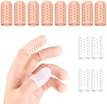 AUXSOUL 12pcs Gel Finger Cots, Finger Protector Support Silicone Brace Finger Stabilizer Finger Cots New Material Finger Sleeves for Protect Crack, Peel Finger and Other Finger Pain