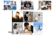 Artley Prints 6 Photo Square Collage Custom Canvas Art Prints Framed Personalised Photos on Canvas Wall Hanging Decor Family Baby Pictures 51 x 35cm (20 x 14 inches)