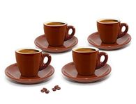 Cuisinox CUP-466BR Brown Porcelain Espresso Cups and Saucers