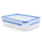 Tefal K3021412 MasterSeal Fresh Box, Plastic Food Storage Container, Keeps Food Fresher for Longer and 100 Percent Leakproof, 1.2 Litre, Clear/Blue