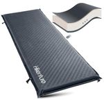 HIKENTURE Self Inflating Sleeping Pad, Extra Thick Camping Mattress with Carrying Bag, 9.5 R-Value Insulated Foam Sleeping Mat for 4 Seasons, Portable Camping Mat for Camping Travel Tent(Grey,8cm)