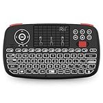 Rii Bluetooth Keyboard,Wireless Keyboard,Rechargeable Keyboard Remote for Smart TV,TouchPad Keyboard with Red Scroll,Handheld Remote,LED Backlit Remote Controller for Android TV Box, HTPC,Windows OS