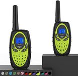 Topsung Walkie Talkies Long Range,M880 FRS Two Way Radio for Adults Toy for Kid with Mic LCD Screen/Durable Wakie-Talkies with Noise Cancelling for Men Women Outdoor Cruise Ship (Yellow Green 2 in 1)