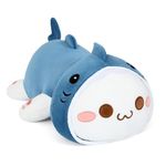 Onsoyours Cute Kitten Shark Plush Toy Stuffed Animal Kitty Soft Shark Cat Plush Pillow for Kids (Blue Cat Shark, 20")