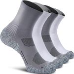 CWVLC Compression Athletic Unisex Quarter Socks Cushioned, 4-pairs (Grey2,White2), L