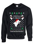 ALLNTRENDS Adult Sweatshirt Christmas Is Coming House Stark Ugly Xmas Gift, Black, Large