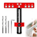 Cabinet Hardware Jig Tool, Aluminium Alloy Cabinet Handle Install Template Tool, Adjustable Punch Locator Drill Template Guide, Cabinet Hole Drilling Template for Handles and Pulls