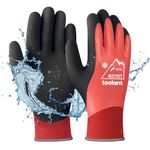 OriStout Winter Work Gloves for Men and Women, Touchscreen, Waterproof Gloves for Working in Freezer, Fishing and Gardening, Thermal Insulated, Super Grip, Red, X-Large