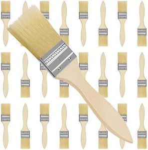 Kurtzy Pinceaux Peinture Mur (Lot de 24) Largeur Brosse 38,1 mm Taille Totale 17,5 cm - Pinceau Plat Peinture Pro Parfait pour la Peinture sur Ecailles, Silicone, Gesso, Teintures, Vernis, Colles