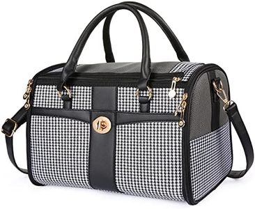 NewEle Fashion Dog Purse Carrier for Small Dogs with Extra Large Pocket, Holds Up to 8lbs Woven Cloth Pet Carrier, Cat Carrier, Airline Approved Puppy Purse Carrier for Travel (Gray, Small Size)