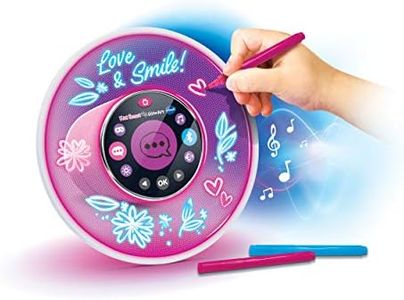 VTECH KidiSmart Glow Art Altoparlante, Lettore Musicale Bluetooth, Sveglia, con Controllo vocale, Musica preinstallata, Giochi, battute e indovini, 80-531904, Multicolore, Standard