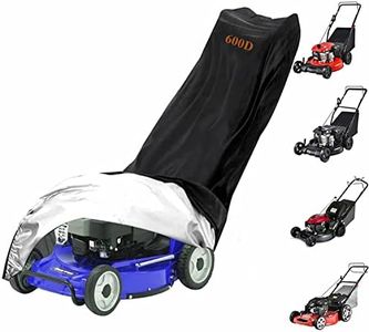 Lawn Mower Cover,600D Polyester Oxford Waterproof Push Mower Covers Fit with Drawstring Cover Storage Bag,Protects Against Water, UV, Dust, Dirt, Wind for Outdoor Protection (74" x 25" x 39")