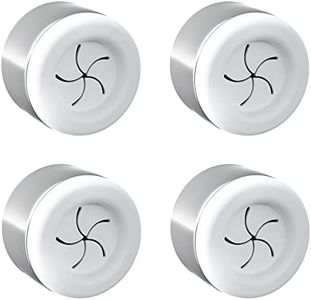 4 Premium Towel Holders in a Set for Bathroom, Kitchen and Household, Made of Stainless Steel, Tea Towel Holder, Towel Hook, Round, Chrome, Self-Adhesive, No Drilling (White)