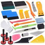 Pro Vinyl Wraps Applicator Tool Kit Window Tint Film Car Wrapping Tools includes Felt Squeegees, Plastic Scraper, Wrap Knife and Blades, Magnetic Holders, Cleaning Cloth, Gloves and Finger Sleeve