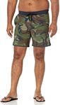 RVCA Men's Standard 4-Way Stretch Elastic Waist 17 Inch Boardshort, Rvca Elastic Trunk 17/Green Camo, Large