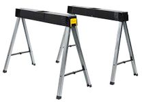 STANLEY Folding Work Bench Saw Horse Twin Pack, Heavy Duty Metal Leg with Side Latch, 1-97-475