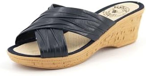 JOMIX Ciabatte Donna Estive Anatomiche Pantofole Zeppa Eleganti Comode da Casa Mare Spiaggia Piscina Made in Italy TD1565 (Blu, 41)