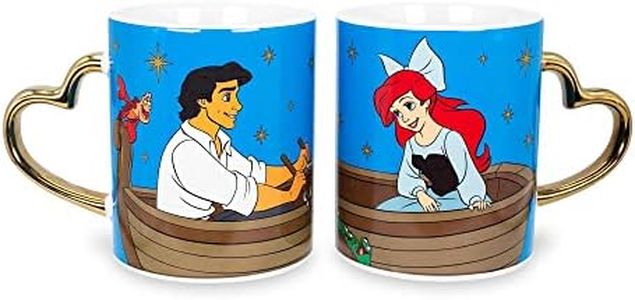 Silver Buffalo Disney The Little Mermaid Boat Scene 2 Pack Ceramic Mug Featuring Ariel, Eric, and Sebastian, 14 Ounces