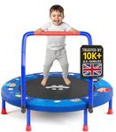 Happin 36" Mini Foldable Toddler Trampoline, Indoor Trampoline Kids with Height-Adjustable Handle, Noise-Free. Indoor & Outdoor with Super Safety Pad & Durable Steel Frame.