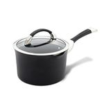 Circulon - 83483 Circulon Symmetry Hard Anodized Nonstick Sauce Pan/Saucepan with Straining and Lid, 3.5 Quart, Black