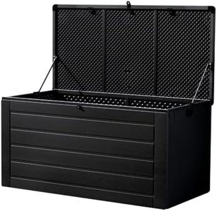 Gardeon Outdoor Storage Box Container Cabinet Bench, 680L Extra Large Lockable Tool Toy Deck Boxes Chest Garden Shed Storages Ottoman Chair Seat Patio Indoor Furniture, with Handles Black