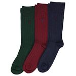 Polo Ralph Lauren Men's Super Soft Ribbed Dress Crew Socks -3 Pair Pack- Lightweight Comfort, Navy Assorted, 6-12.5