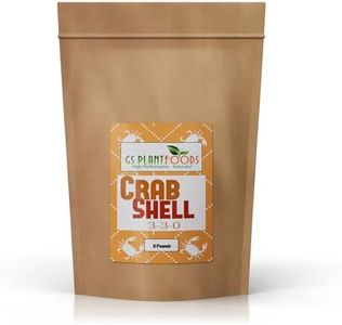 GS Plant Foods Crab Shell Natural Fertilizer, Magnesium & Calcium, Slow Release Micronutrients for Plants, Tomatoes, Flowers & Vegetables 3-3-0, 8 pounds