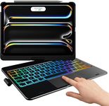 typecase Touch Keyboard for iPad Pro 11 Inch (M4 2024), 11 Colors Backlit, 360° Rotatable Protective Case, Pencil Holder, Multi-Touch Trackpad (NOT for Pro 11 M2, 11th Gen & Air 11 (M3/M2) - Black