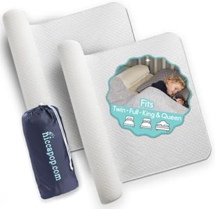 hiccapop [2-Pack] Inflatable Bed Rail for Toddlers | Travel Bed Rail, Blow-up Bed Bumper for King, Queen, Full, with Non-Slip Machine-Washable Cover | Portable Bed Rail for Hotel, Grandma's, Vacation