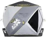 CLAM 14471 Portable 4 to 6 Person 9 Foot Jason Mitchell X5000 Ice Fishing Angler Thermal Hub Shelter Tent with Anchors, Tie Ropes, and Carrying Bag