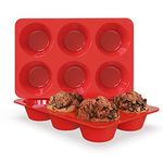 Silicone Jumbo Muffin Pan, 3.5 inch Large Cupcake Pan - Set of 2 - SILIVO Large Muffin Pan, Silicone Giant Cupcake Mold for Homemade Muffins, Cupcakes, Quiches and Frittatas - 6 Cup Muffin Tin